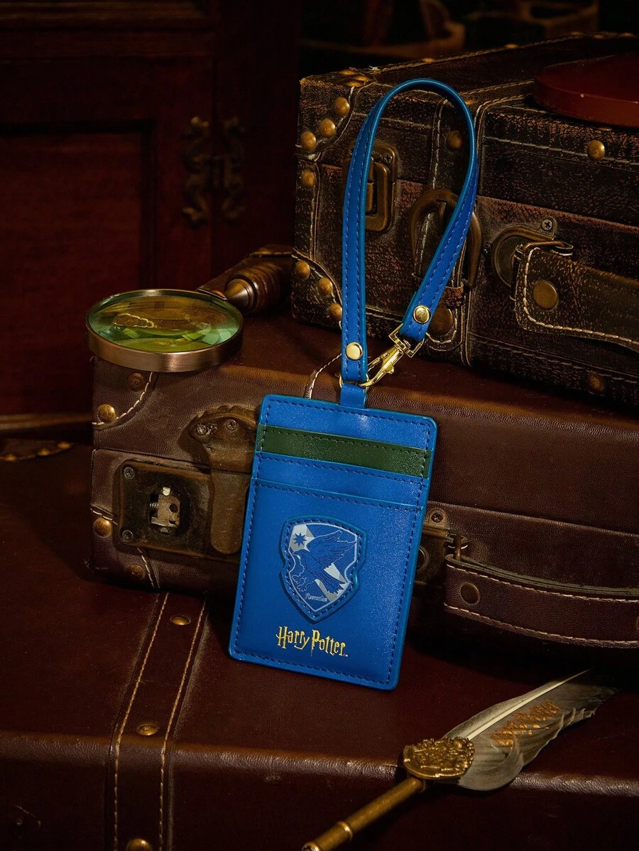 HARRY POTTER X SHEIN Hộp đựng thẻ dung lượng lớn di động có họa tiết chữ màu xanh - Màu xanh lam - Xem 1