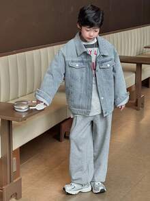 DAZY Tween Boys Padded Coat, Fall - Blue - View 2