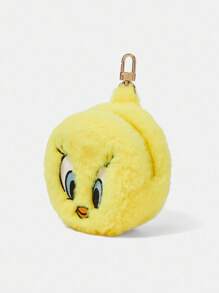 LOONEY TUNES X SHEIN 黄色毛绒时尚便携式零钱包 - 黃色 - 查看 3