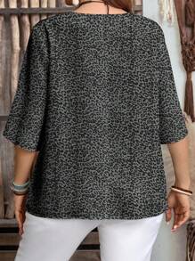 EMERY ROSE Áo sơ mi nữ tay ngắn cài nút phía trước họa tiết da báo cỡ lớn, áo sơ mi mùa hè cho nữ, áo sơ mi nữ, phong cách nghỉ dưỡng đồng quê, áo sơ mi bohemian cho nữ, trang phục nghỉ dưỡng đồng quê cho nữ - Nhiều màu - Xem 2