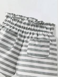 Maija Kids Maija Kids Pantalón de 3/4 con rayas y volantes para niña - Blanco - Ver 4