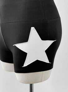 Sunspun Quần legging nữ cổ điển thường ngày gợi cảm cỡ lớn, quần short bó thời trang - màu đen - Xem 5