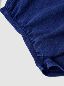 SHEIN MOD MOD 女式牛仔吊带背心，休闲弹力露背上衣，情人节 - 中等水洗藍 - 查看 4