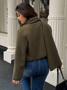 Plus Size Jackets - Army Green - View 2