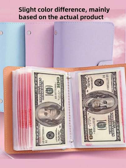 1PC Cash Saving Book For Money Bills & Coins – Aesthetic Money Holder Wallet With Zipper, Budget Planner Notebook, Dollar Bill Organizer, Travel Coin Pocket, Gift For Men Women, Collectible Currency Storage