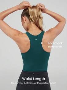 GLOWMODE Powersculpt™-Air Racerback Tank Round Neck Waist Length Medium Support Impact Running Training Quick Dry Moisture Wicking Cool Feeling Gym Fall Winter