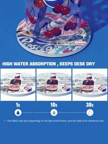 PEPSI X SHEIN Cup Mat 4-Piece Set, Water-Absorbing Beverage Cup Mat, Used To Protect The Desktop, Coffee Table Decoration, Very Suitable For Home Decoration And Moving Gift - Multicolor - View 3