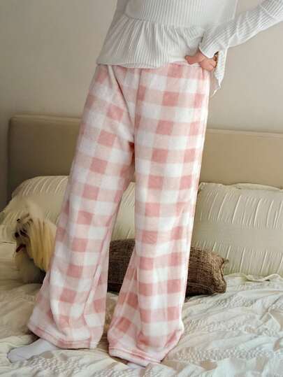 DAZY Tween Girl Plaid Warm Pajama Pants