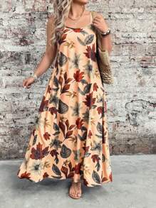 EMERY ROSE Đầm Maxi in họa tiết cây thường ngày cho nữ cỡ lớn - Nhiều màu - Xem 3