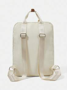 LOONEY TUNES X SHEIN 女士卡通图案大容量时尚背包 - 杏色 - 查看 7