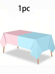 1pc/2pcs/4pcs Disposable Gender Reveal Party Supplies Plastic Gender Reveal Tablecloths Waterproof Pink And Blue Tablecloth For Birthday Shower Party Decorations - Multicolor - View 8