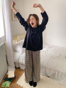 DAZY 青少年女孩休闲家居服睡衣，秋季 - 藏蓝色 - 查看 2