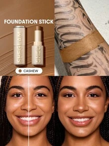 SHEGLAM Skin Magnet High Coverage Foundation Stick-Cashew Long-Lasting Poreless Flawless Easy To Use Full Coverage Foundation Stick For All Skin Type Non-Fading Sweat-Proof Weightless Cruelty-Fre Smooth Natural Skin-Like Finish Breathable Foundation Stick Gentle Formula Foundation Makeup Brand Beauty Makeup Face Paint Cosmetic For Women Girls Perfect For Winter Spring Ideal For Y2K Fancy Fashion Suitable For Birthday Gift Party Ready Best Color - Cashew - View 1