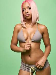 SUMWON WOMEN 三角剪裁比基尼套装款式露背夏季沙滩泳衣细肩带泳装沙滩装泳池装度假装 - 咖啡棕 - 查看 7