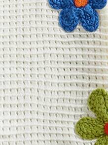 ROMWE MEN Street Life Men's Vacation Floral Decor Contrast Trim Short Sleeve Cardigan