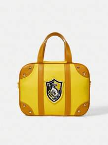 HARRY POTTER X SHEIN 女士撞色徽标贴片时尚单肩包