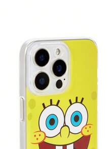 SpongeBob SquarePants | SHEIN Durable And Fun Mobile Phone Case - Cartoon Pattern Protective Cover Design, Compatible With IPhone - Yellow - View 3
