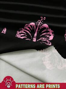 SHEIN EZwear 女士休闲海星、花朵和贝壳图案细肩带紧身背心，适合夏季 - 彩色 - 查看 4