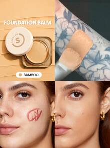 SHEGLAM Fondotinta A Copertura Totale Balsamo-Bamboo Lunga Durata Copertura Totale Senza Pori Impeccabile Non Sbiadisce Controllo Dell'Olio Fondotinta A Prova Di Sudore Controllo Dell'Olio Correttore A Copertura Totale Correttore Copertura Senza Pori Imperfezioni Non Unto Non Agglomerante Fondotinta In Crema Dall'Aspetto Levigante Fondotinta Liscio Fondotinta Liscio Marchio Bellezza Trucco Cosmetico Per Donne Ragazze Perfetto Per Inverno Ideale Per Y2K Elegante Moda Adatto Per Compleanno Regalo Festa Pronto Migliore Colore