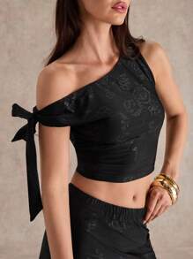 Glamine Chic Autumn Breezy Dress  Autumn Dress  Elegant Winter Women's Fashionable Elegant Romantic Cold Shoulder Top And Low-Waist Skirt Set Halloween