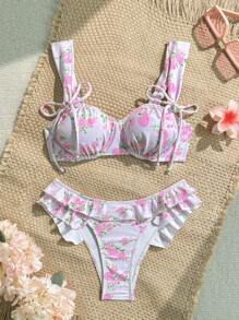 Soleia Bộ đồ bơi bikini họa tiết hoa buộc dây phía trước gợi cảm cho nữ mùa hè trên bãi biển Bộ đồ bơi bikini hoa Bộ đồ bơi xếp nếp Bộ đồ bơi hoa Bộ đồ bơi Boho Bộ đồ bơi đi nghỉ, dễ thương, Kawaii Áo trễ vai Giáng sinh cho trang phục trở lại trường Trang phục nữ trở lại trường Quần áo mùa thu cho nữ Trang phục Goth cho nữ Trang phục câu lạc bộ Trang phục Halloween gợi cảm cho nữ Trang phục đi chơi Trang phục hòa nhạc Trang phục hòa nhạc đồng quê - Nhiều màu - Xem 1