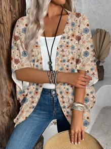 EMERY ROSE 女士休闲花卉图案轻便夹克，适合春夏季