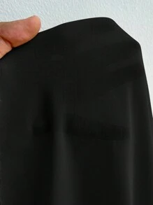 Elenzga 加大码女式优雅浪漫婚礼宾客礼服，雪纺单肩飘逸长裙，适合派对 - 黑色 - 查看 7