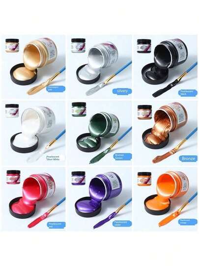 1pc Metallic Acrylic Paint 100ml In Gold, Silver Or Metal Color For DIY Waterproof Acrylic Painting With Faux Pearl Luster,Mother's Day,Mom's Gift