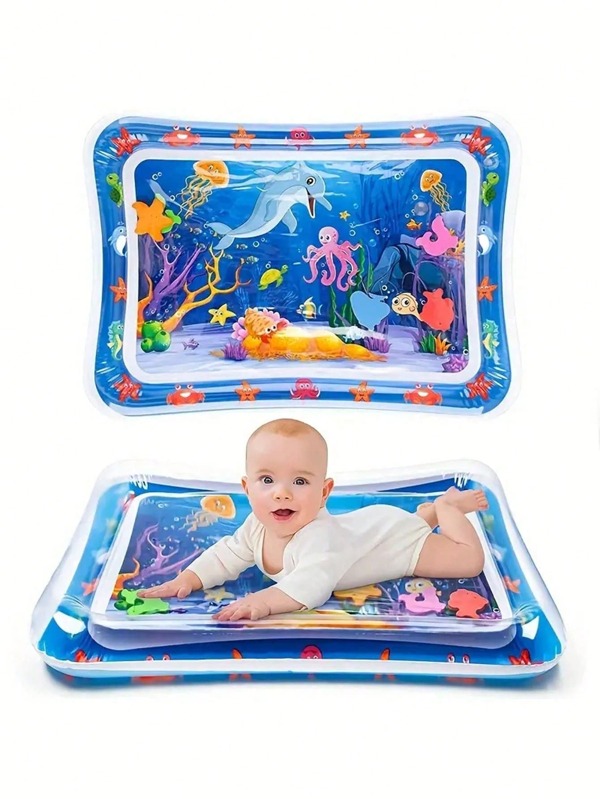 SHEIN 1PC Inflatable Water Ice Air Climbing Pad Animal Prints Play Mat For Summer Outdoor Indoor Party Family Interactive Game Animal Recognition Activity Learning Toy