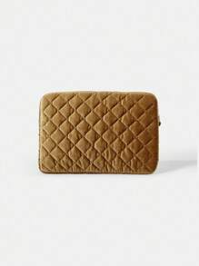 HARRY POTTER X SHEIN 复古时尚棕色天鹅绒钻石刺绣笔记本电脑包，大容量，适合通勤和办公使用 - 棕色 - 查看 4