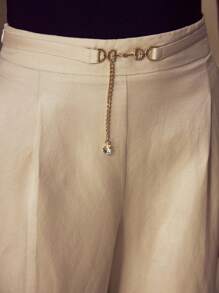 MOTF PREMIUM LINEN FOLD PLEATED SUIT PANTS - Apricot - View 2