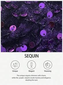 NU&NOW Plus Size Sequin Slit Dress For Holiday Party Clothes Maxi Women Outfit - Purple - View 6