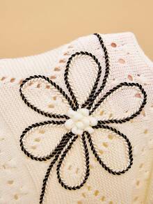 Travachic Gilet sans manches en tricot à motif floral et lignes pour femmes grandes tailles, convient pour l'été et l'automne - Beige - Voir 8