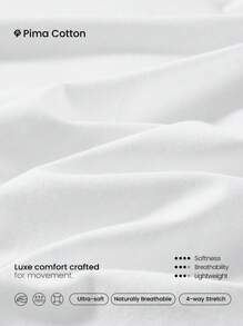 GLOWMODE 比马棉 柔软有弹性 轻盈 腰长 泡泡袖 深 V 型背心 无袖 肌肉短款上衣 日常休闲装 - 白色 - 查看 5