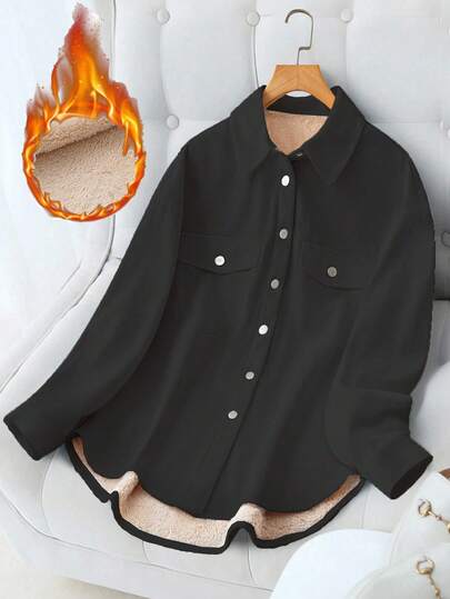 GlowEve Women's Casual Solid Color Thermal Lined Jacket, Autumn/Winter Fall Cloth For Women