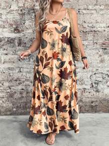 EMERY ROSE Đầm Maxi in họa tiết cây thường ngày cho nữ cỡ lớn - Nhiều màu - Xem 4