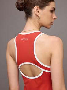 Activina 女式撞色镂空后背无袖运动连衣裙 - 彩色 - 查看 3