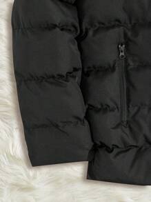 EURMUSE Men High Quality Letter Printed Regular Wintercoat - Black - View 5