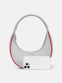 LOONEY TUNES X SHEIN Women's Fashionable Minimalist Personalized Street Chic Gray Cartoon Print Shoulder Bag - Grey - View 6