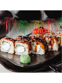 20/50/100 buc bețișoare cu ciucuri și sclipici colorate pentru cocktailuri, tăvi cu fructe, torturi, zile de naștere, nunți, sărbători, decor de masă, reuniuni acasă, petreceri tematice, accesorii de bucătărie, decor de grădină în aer liber