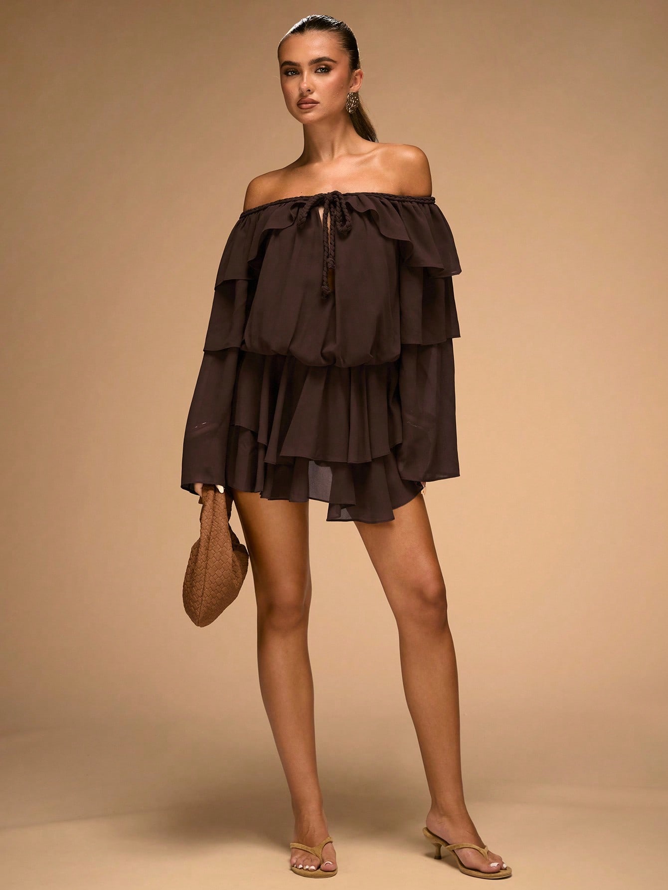 Off-the-shoulder ruffle dress