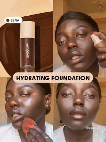 SHEGLAM Skinfinite Hydrating Foundation-Sepia Flawless Dewy Foundation Hydrating Coverage Invisible Pore Concealer Pore-Less Non-Greasy Lightweight Natural Soft Liquid Foundation Brand Beauty Makeup Face Paint Cosmetic For Women Girls Perfect For Winter Spring Ideal For Y2K Fancy Fashion Suitable For Birthday Gift Party Ready Best Color - Sepia - View 2