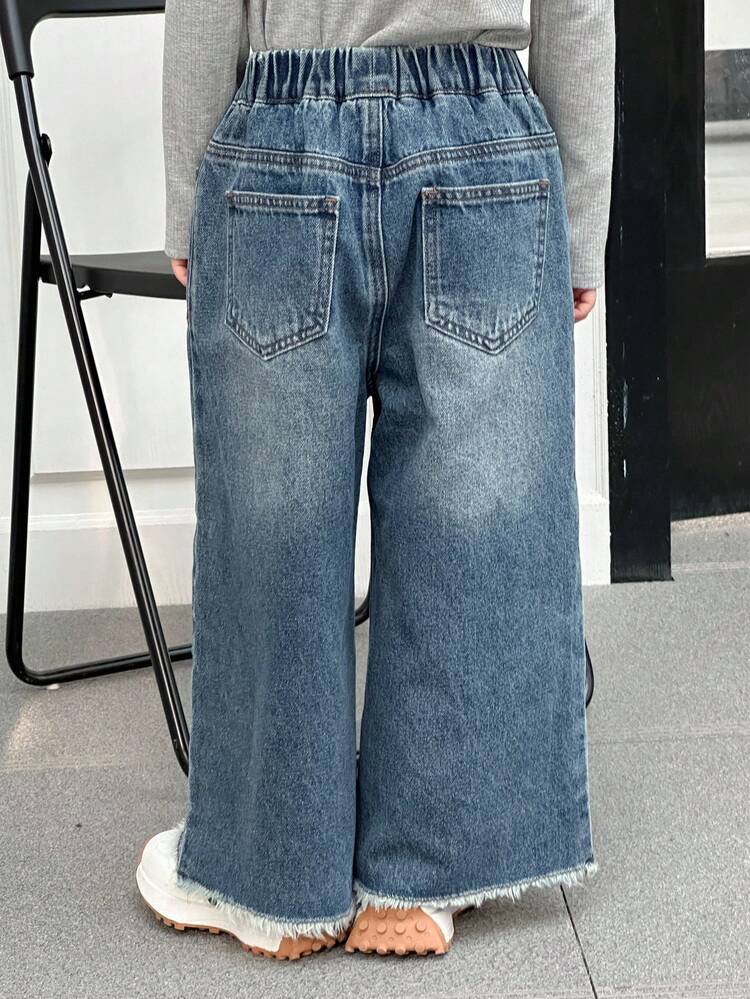 Young Girl Wide Leg Jeans Fall, Winter