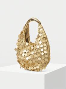 MOTF PREMIUM FASHION SEQUIN GOLD COLOR HANDBAG - Gold - View 3