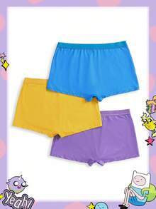 Adventure Time X ROMWE Plus Size Women Comfortable Cartoon Graphic Boyshorts Set - Multicolor - View 2