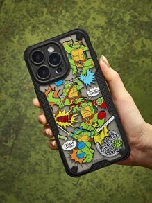 TEENAGE MUTANT NINJA TURTLES | SHEIN Durable Robot Style Cartoon Pattern Mobile Phone Case, Anti-Collision, Design, Compatible With IPhone - Multicolor - View 6