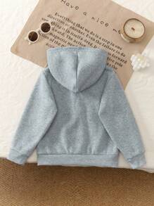 Genkimix Kids Girls' Jacket Hoodie Sweatshirt With Zipper, Butterfly Print, Versatile Top, Autumn/Winter Girls Hoodie Zipper Girls Bow Hoodie Kids Hoodies Girls Fall - Light Grey - View 2