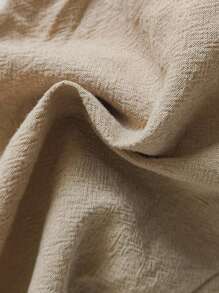 Vintaside Kids 女宝宝休闲时尚直筒裤，荷叶边装饰，田园可爱风格，适合日常穿着、校园、郊游、居家、度假、旅行 - 卡其色 - 查看 5