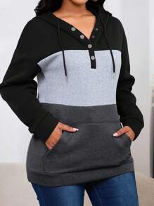 INAWLY 撞色连帽休闲卫衣，长袖上衣，毕业季、返校季、毕业季、教师节女款，返校季套头衫，秋季卫衣 - 彩色 - 查看 5