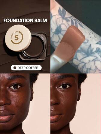 Full Coverage Foundation Balm-Deep Coffee Long Lasting Full Cover Poreless Flawless Non-Fading Oil-Control Sweat Proof Foundation Oil-Control Full Coverage Corrector Concealer Poreless Cover Blemish Non-Greasy Non-Caking Smoother-Looking Cream Foundation Smooth Foundation Brand Beauty Makeup Face Paint Cosmetic For Women Girls Perfect For Fall Winter Ideal For Y2K Fancy Fashion Suitable For Birthday Christmas Present Party Ready Best Color